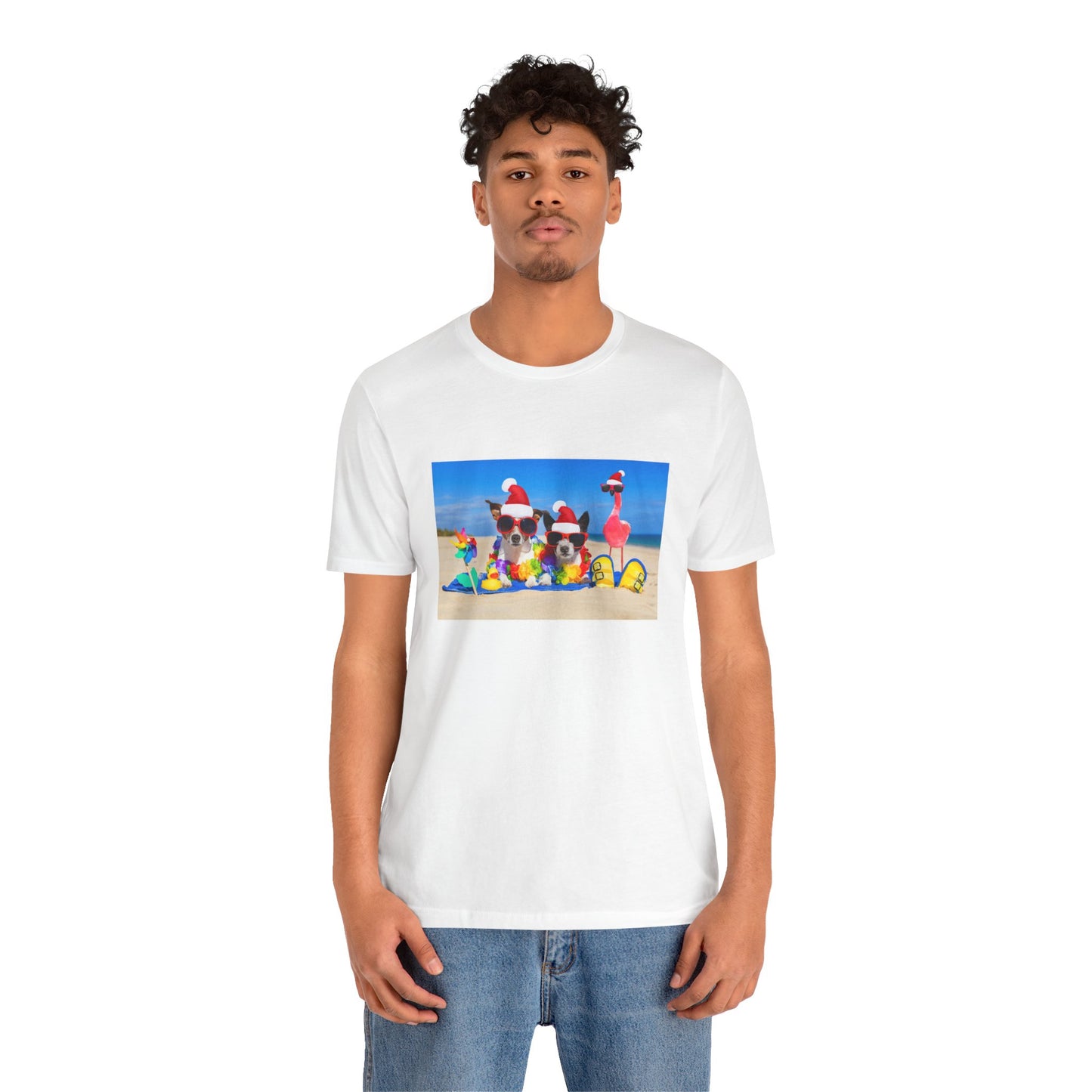 9B. Holiday Beach Pups Unisex Jersey Short Sleeve Tee