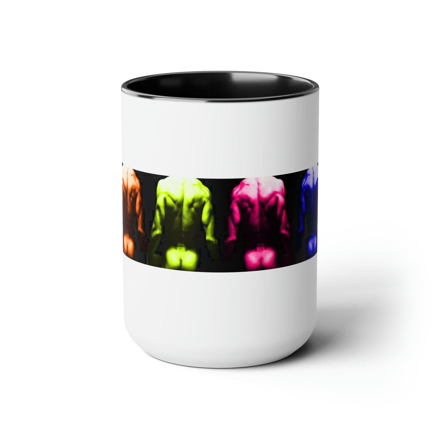 Backside PRIDE Two-Tone Coffee Mugs, 15oz