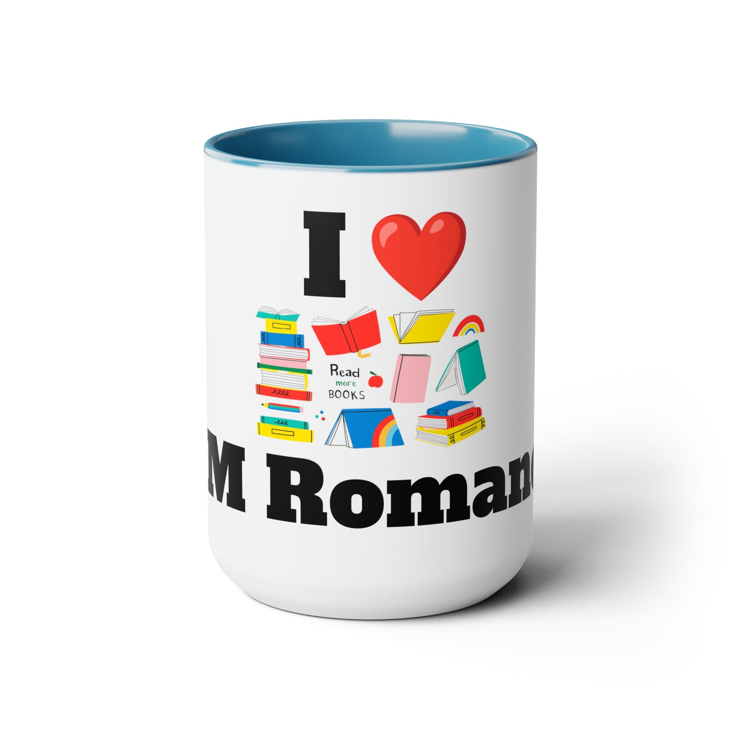 MM Romance Two-Tone Coffee Mugs, 15oz (Serif font)