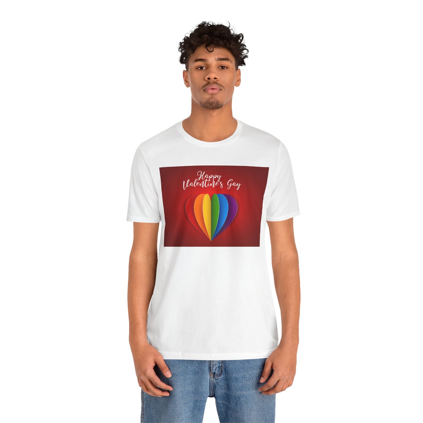 1B. Happy Valentine's Gay Unisex Short Sleeve Tee