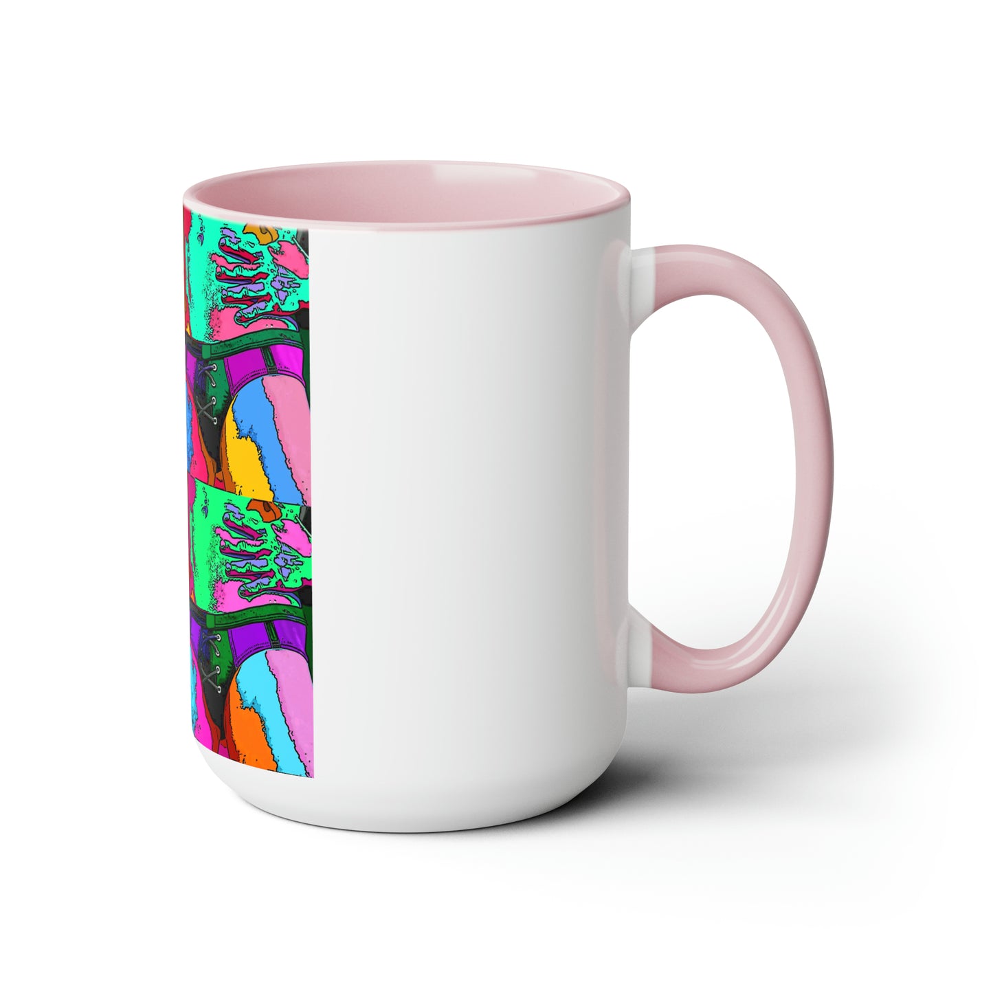 Pop Art Swim Suit Two-Tone Coffee Mugs, 15oz