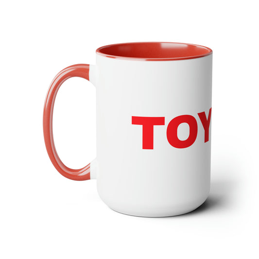 Two-Tone Coffee Mugs, 15oz - TOY BOY (Red)