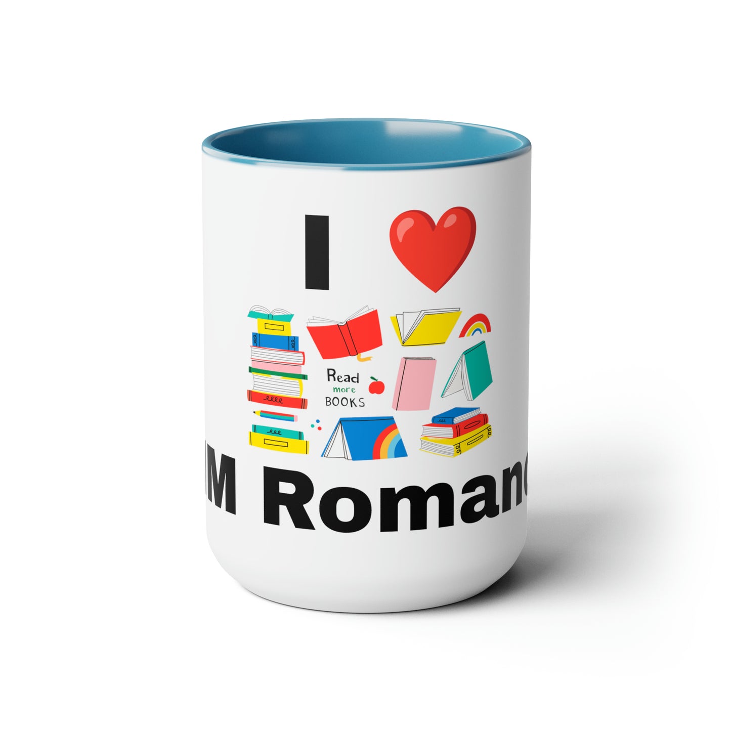 MM Romance Two-Tone Coffee Mugs, 15oz (Sans serif)
