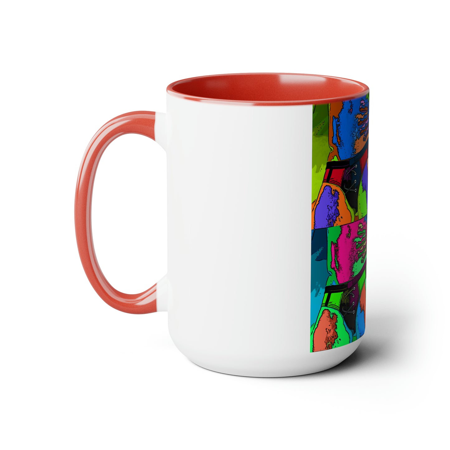 Pop Art Swim Suit Two-Tone Coffee Mugs, 15oz