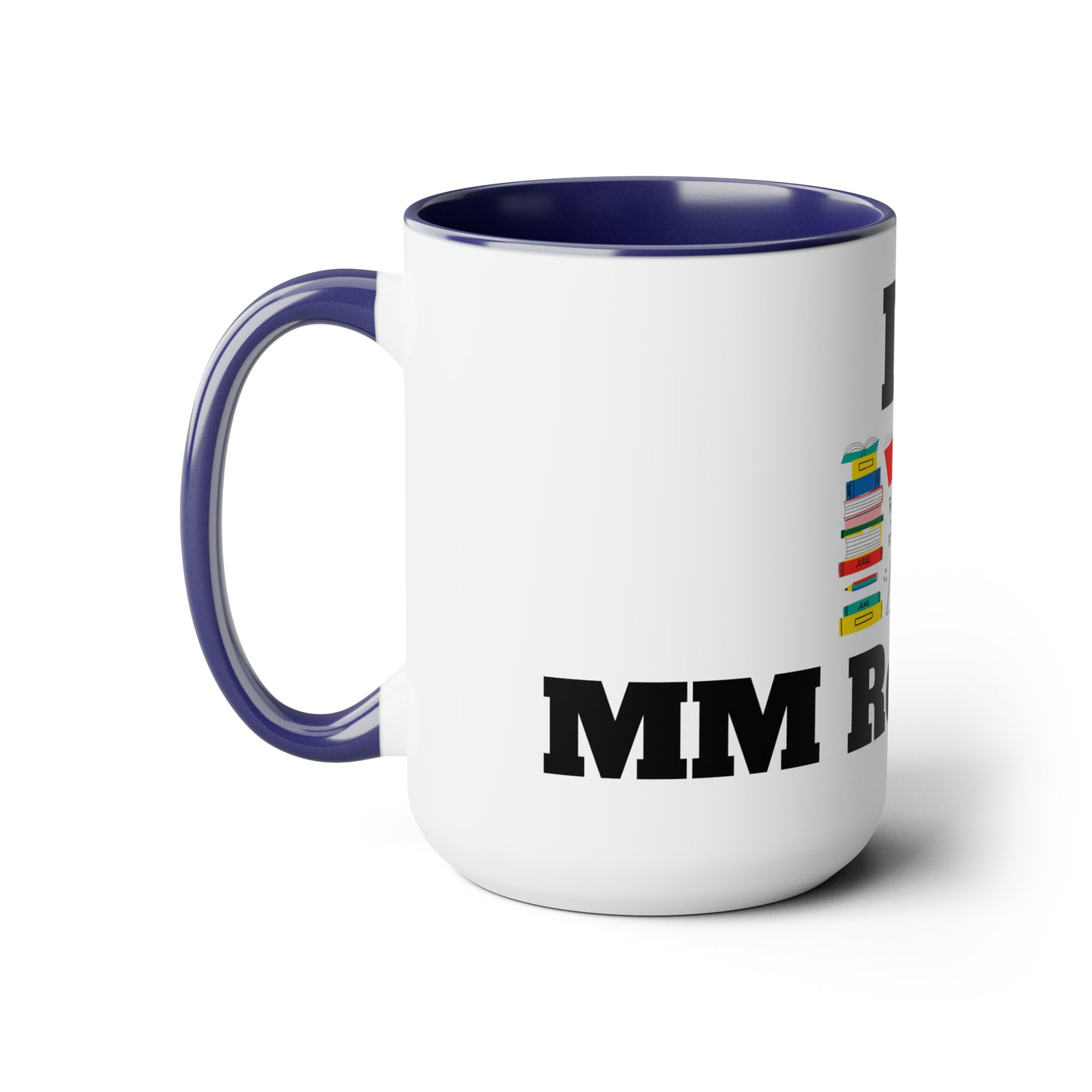 MM Romance Two-Tone Coffee Mugs, 15oz (Serif font)