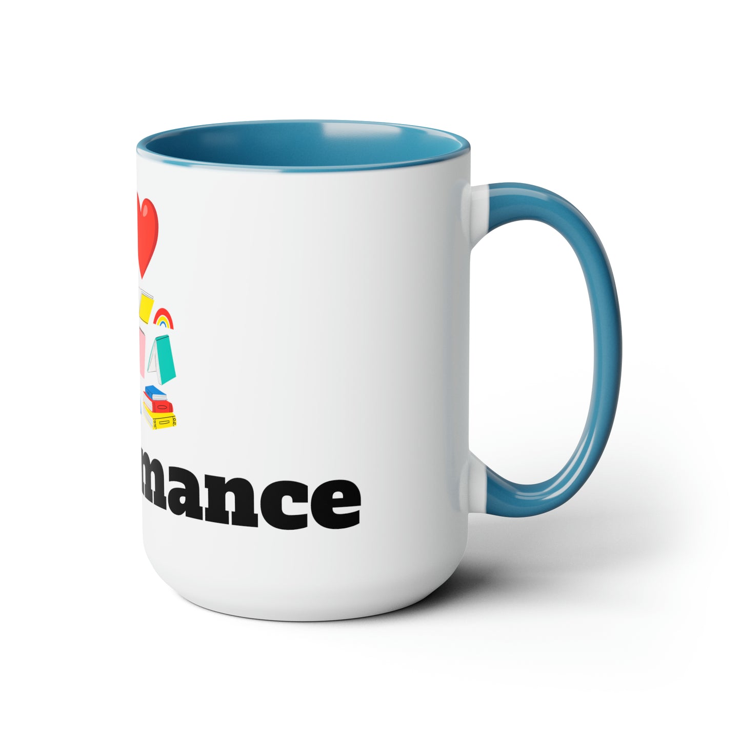 MM Romance Two-Tone Coffee Mugs, 15oz (Serif font)