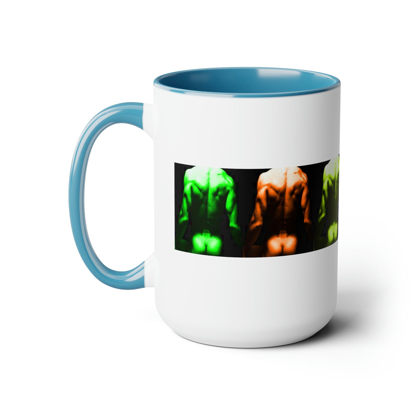 Backside PRIDE Two-Tone Coffee Mugs, 15oz