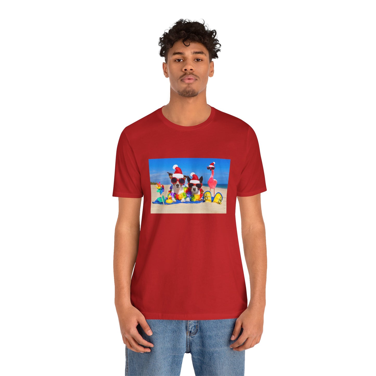 9B. Holiday Beach Pups Unisex Jersey Short Sleeve Tee