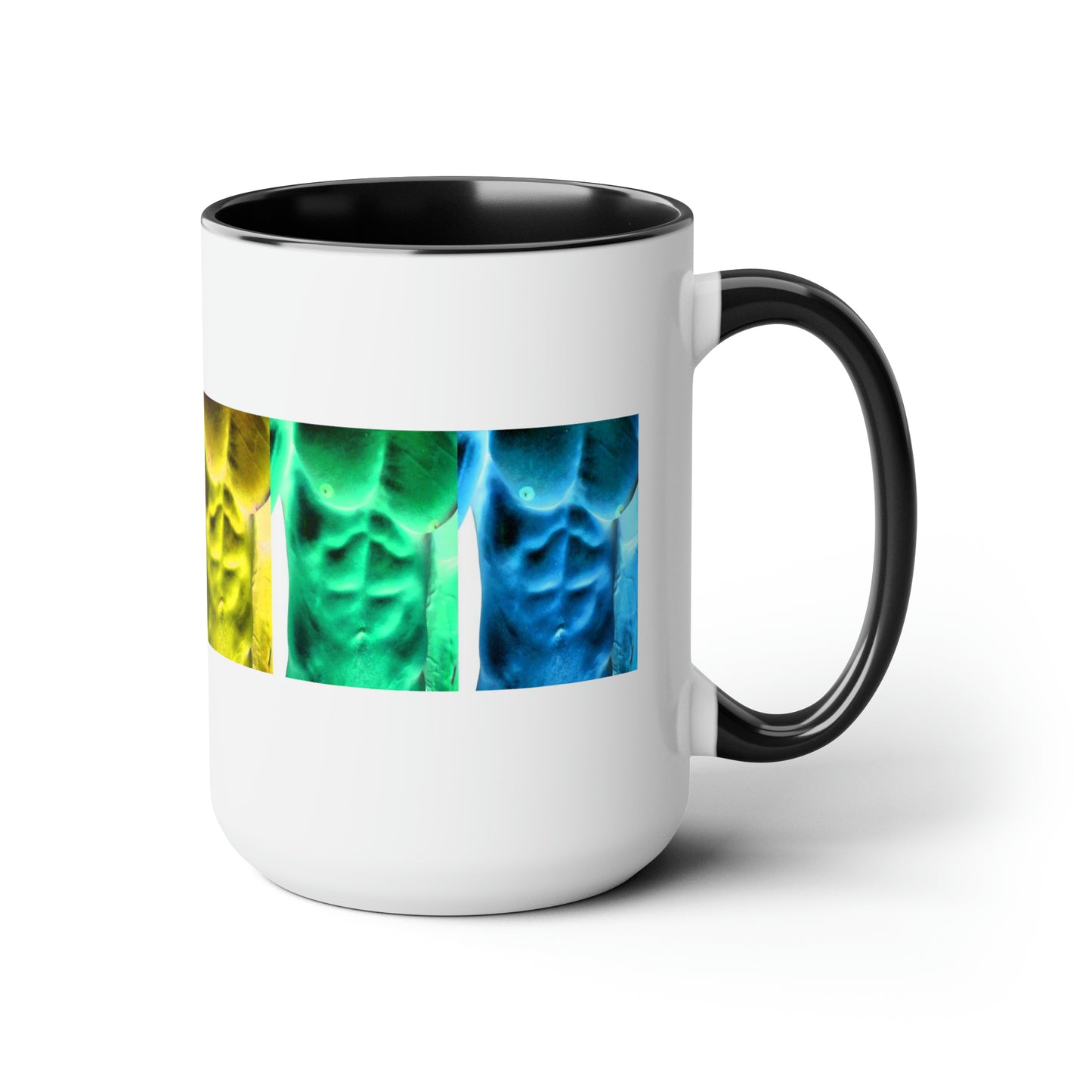 POP ART Torsos Two-Tone Coffee Mugs, 15oz