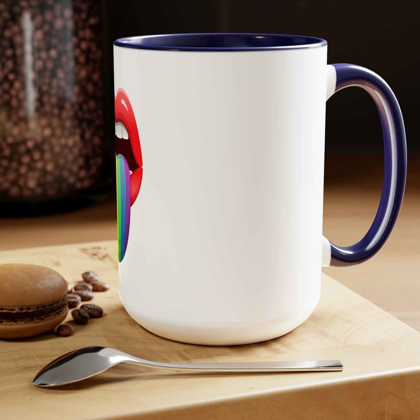 PRIDE Tongue Two-Tone Coffee Mugs, 15oz
