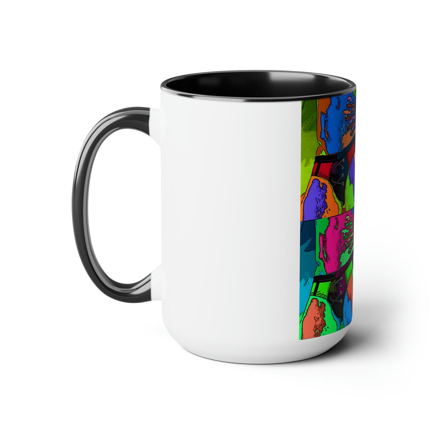 Pop Art Swim Suit Two-Tone Coffee Mugs, 15oz
