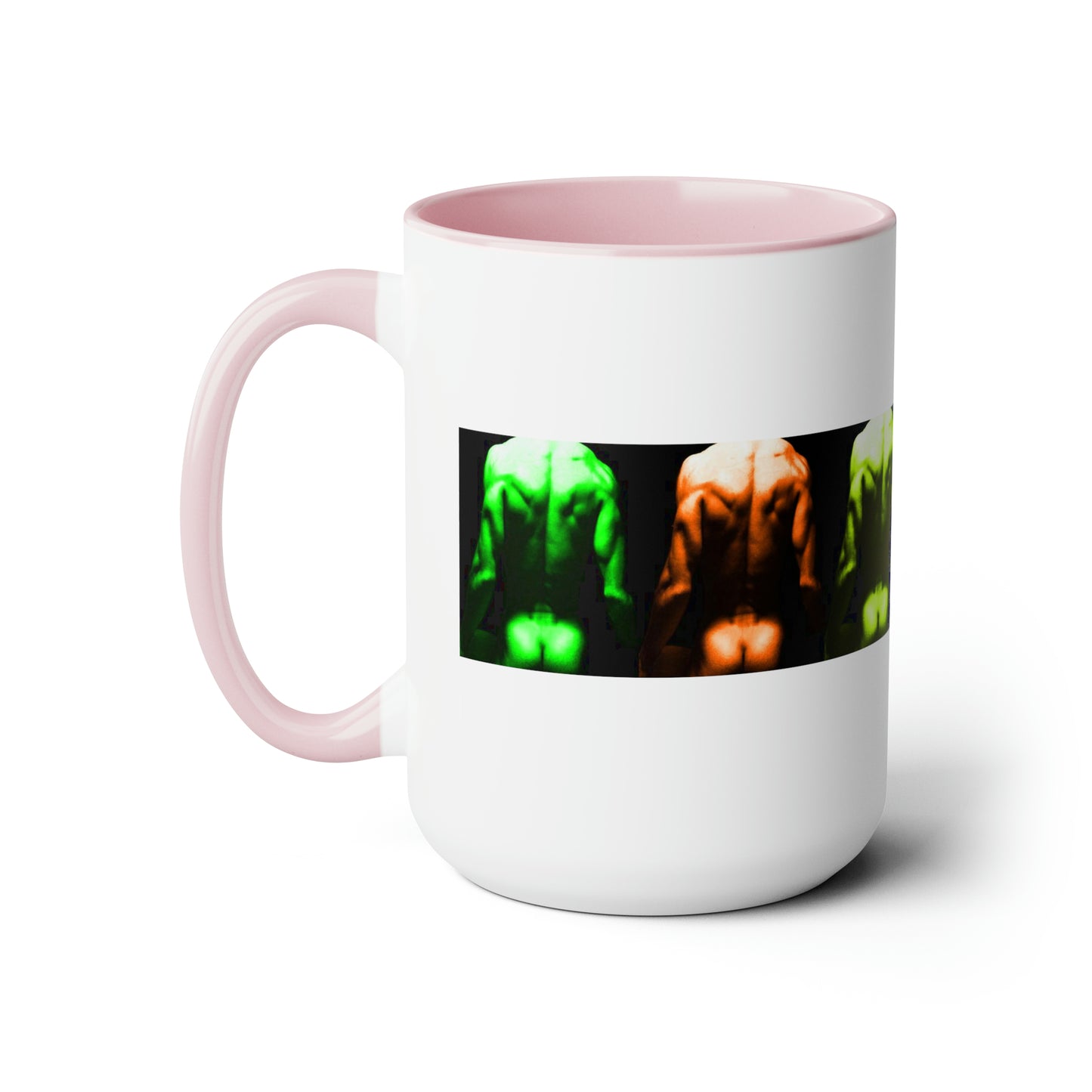 Backside PRIDE Two-Tone Coffee Mugs, 15oz