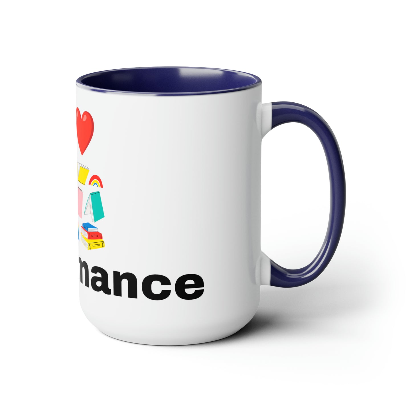 MM Romance Two-Tone Coffee Mugs, 15oz (Sans serif)