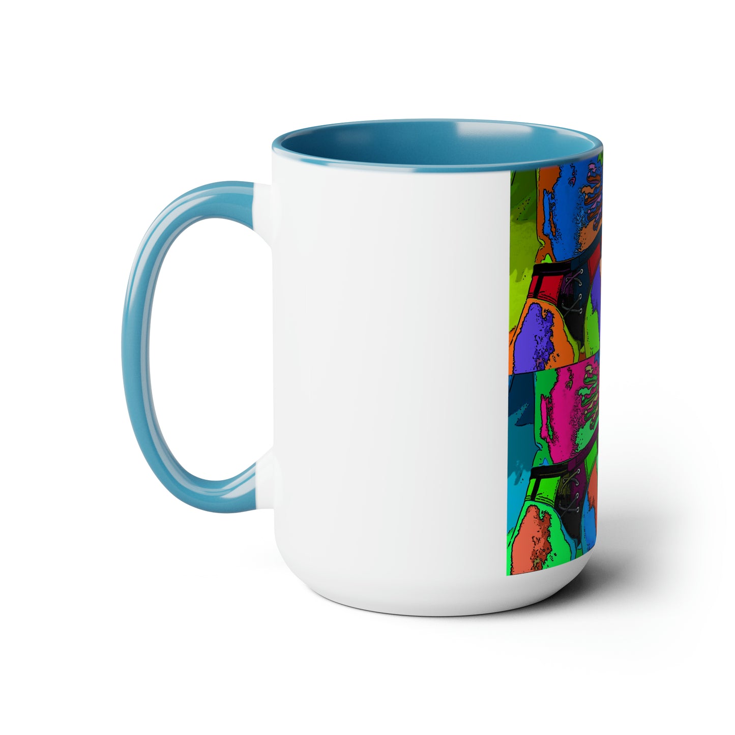 Pop Art Swim Suit Two-Tone Coffee Mugs, 15oz