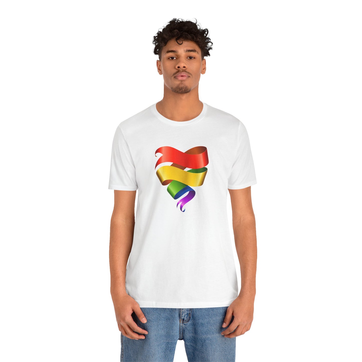 7. PRIDE Ribbon Unisex Jersey Short Sleeve Tee