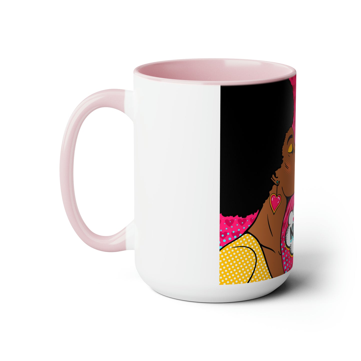 Lesbian Kiss Valentine Two-Tone Coffee Mugs, 15oz