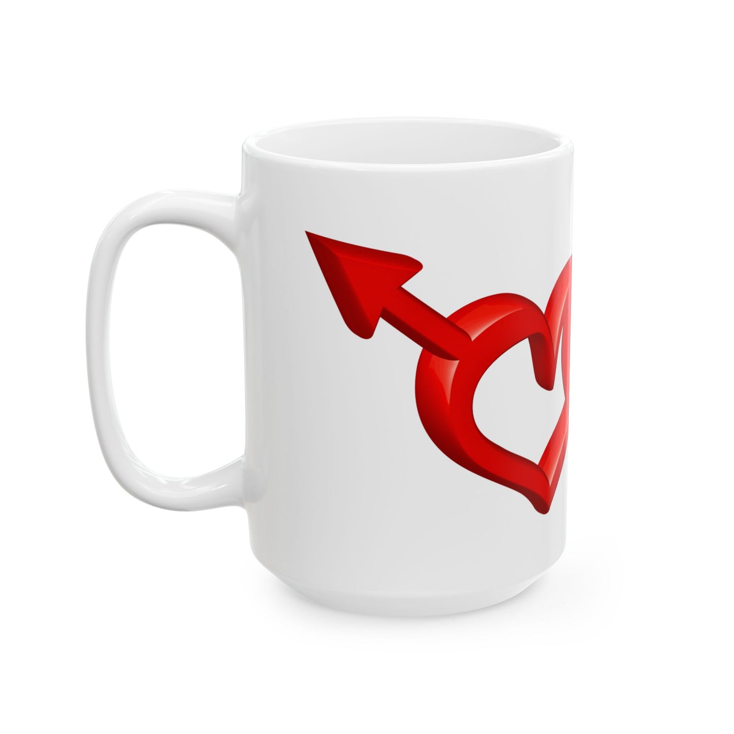 Joined Hearts Ceramic Mug, (15oz)