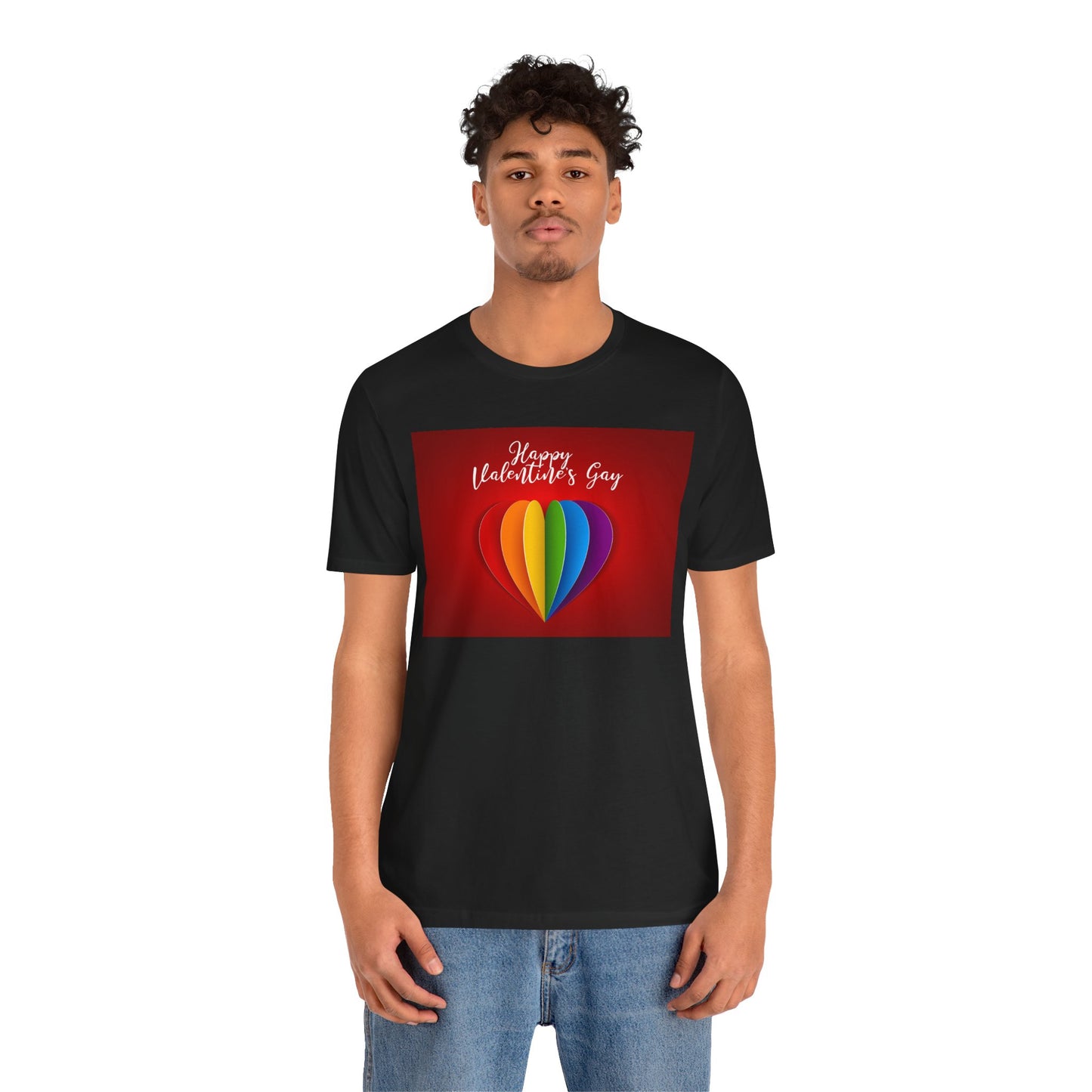 1B. Happy Valentine's Gay Unisex Short Sleeve Tee