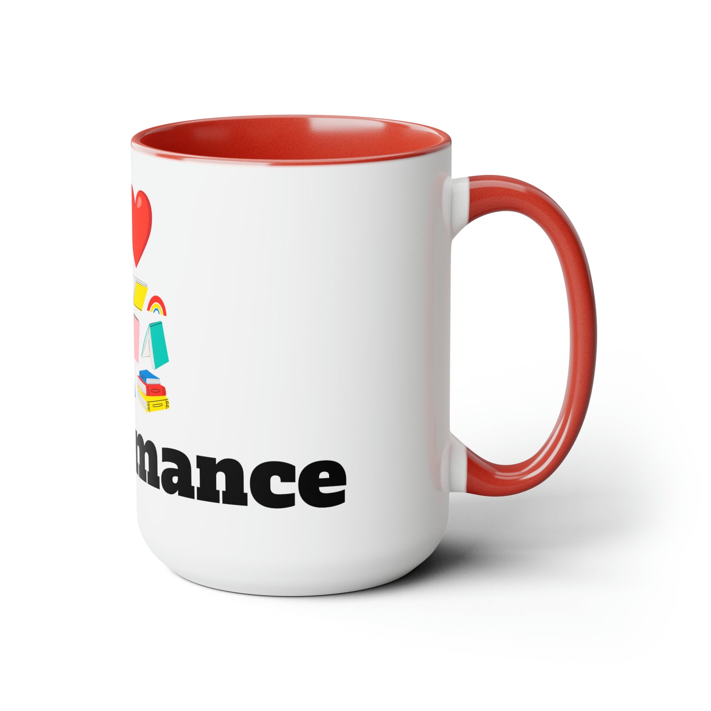 MM Romance Two-Tone Coffee Mugs, 15oz (Serif font)