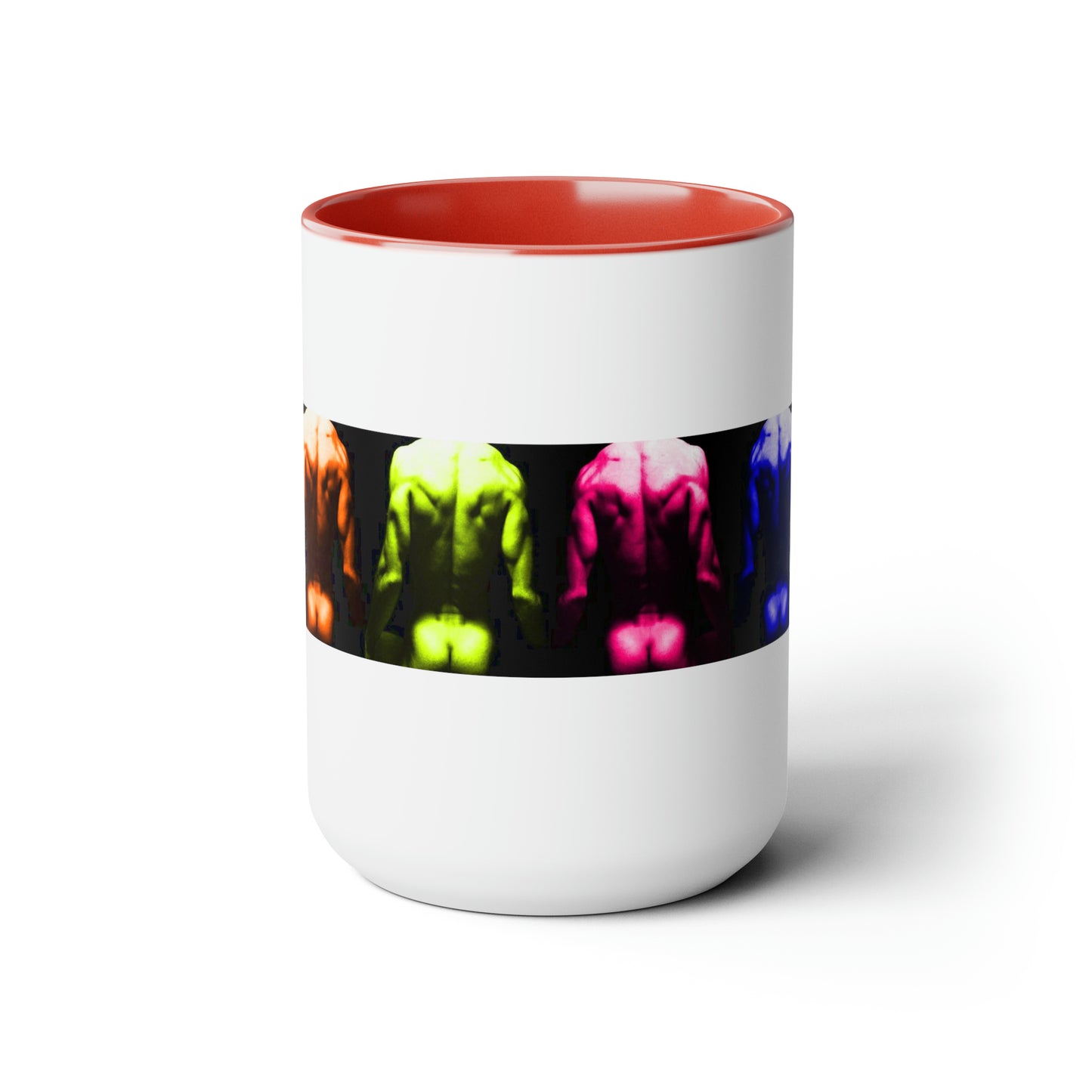 Backside PRIDE Two-Tone Coffee Mugs, 15oz