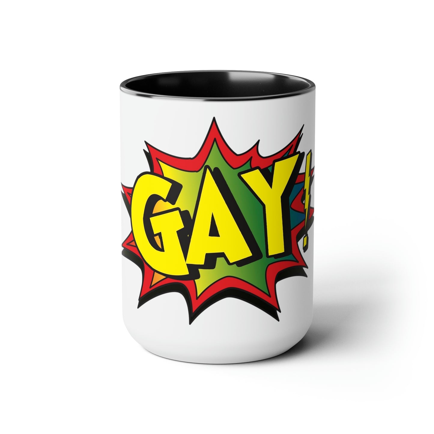 GAY! Two-Tone Coffee Mugs, 15oz