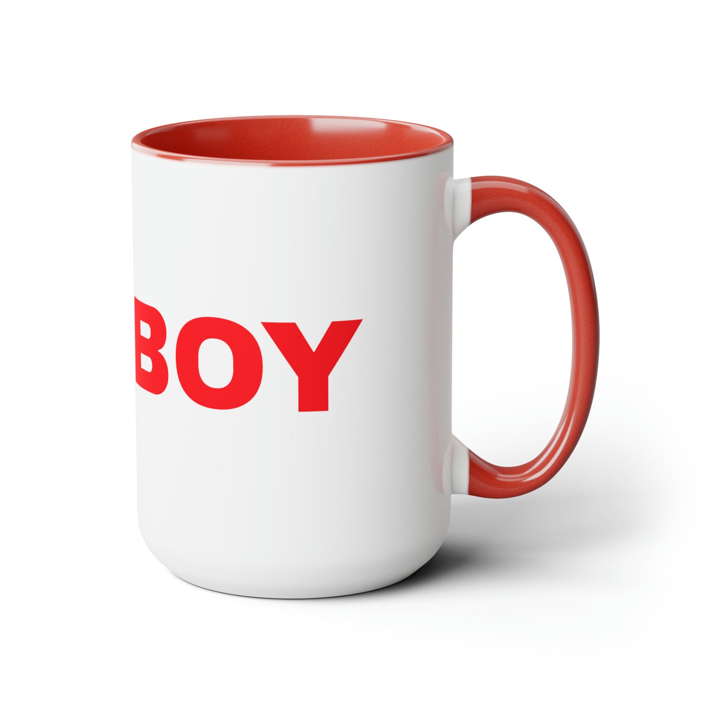 Two-Tone Coffee Mugs, 15oz - TOY BOY (Red)