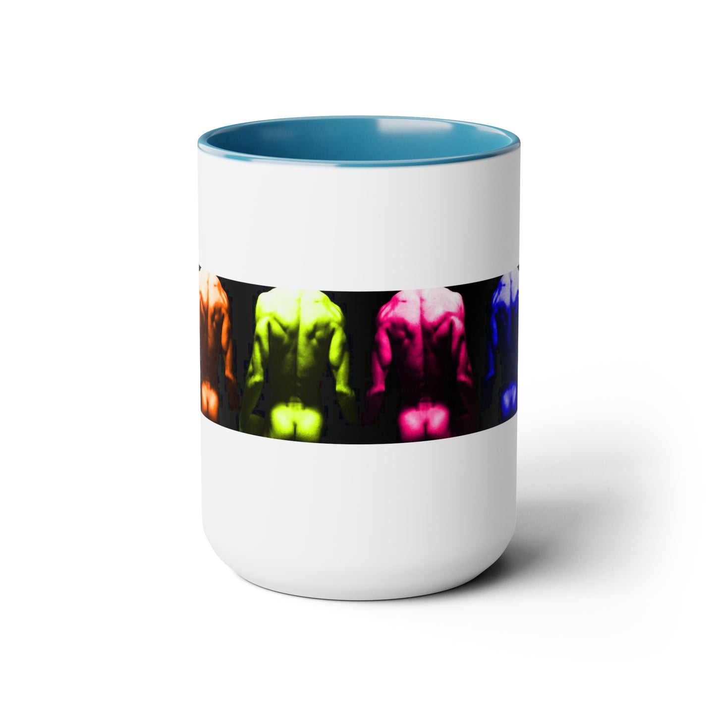 Backside PRIDE Two-Tone Coffee Mugs, 15oz