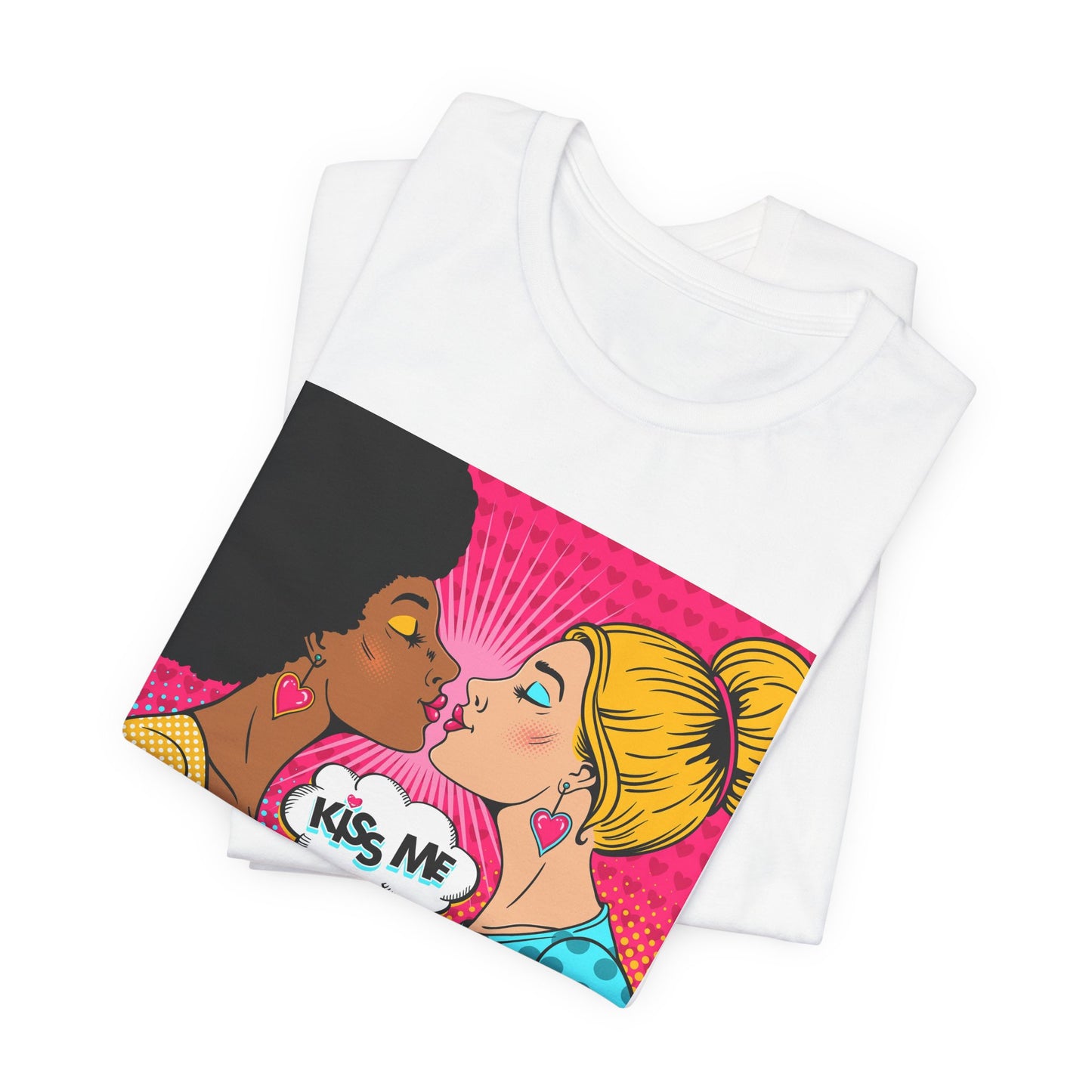 Lesbian Kiss Valentine Unisex Jersey Short Sleeve Tee