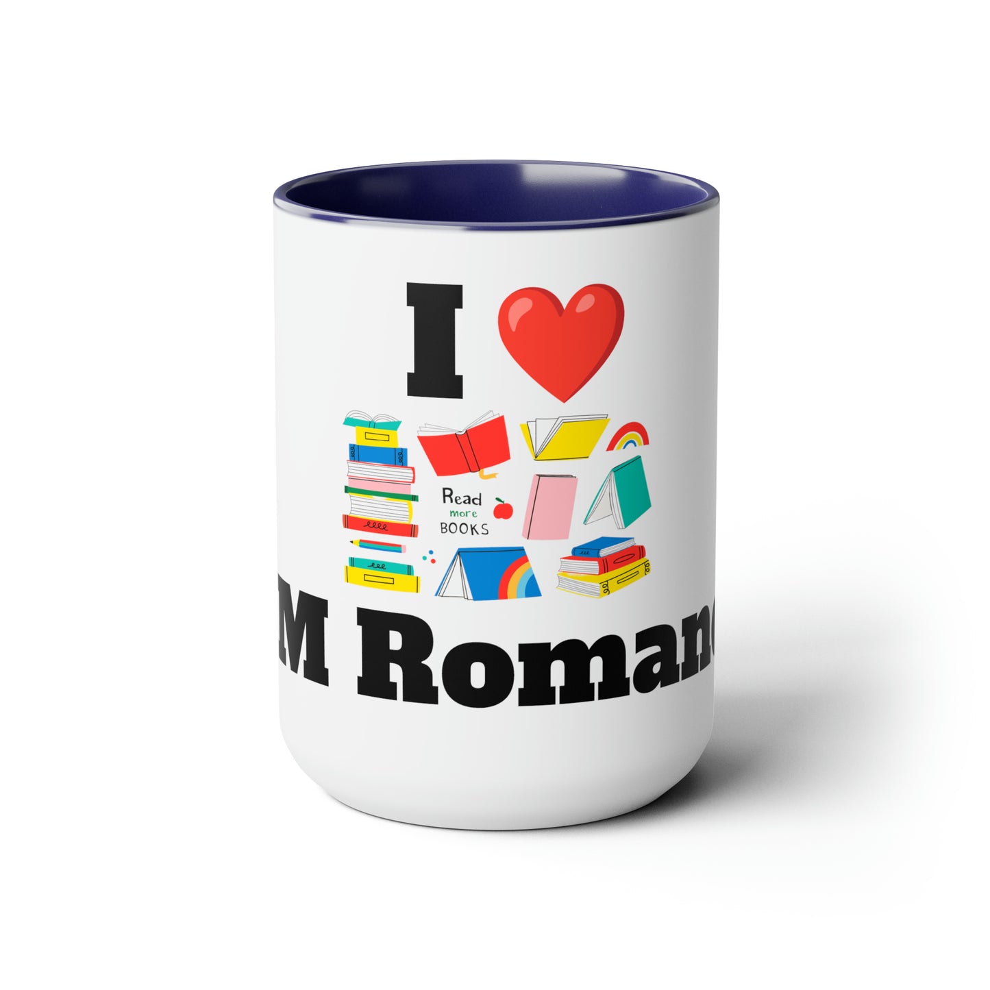MM Romance Two-Tone Coffee Mugs, 15oz (Serif font)