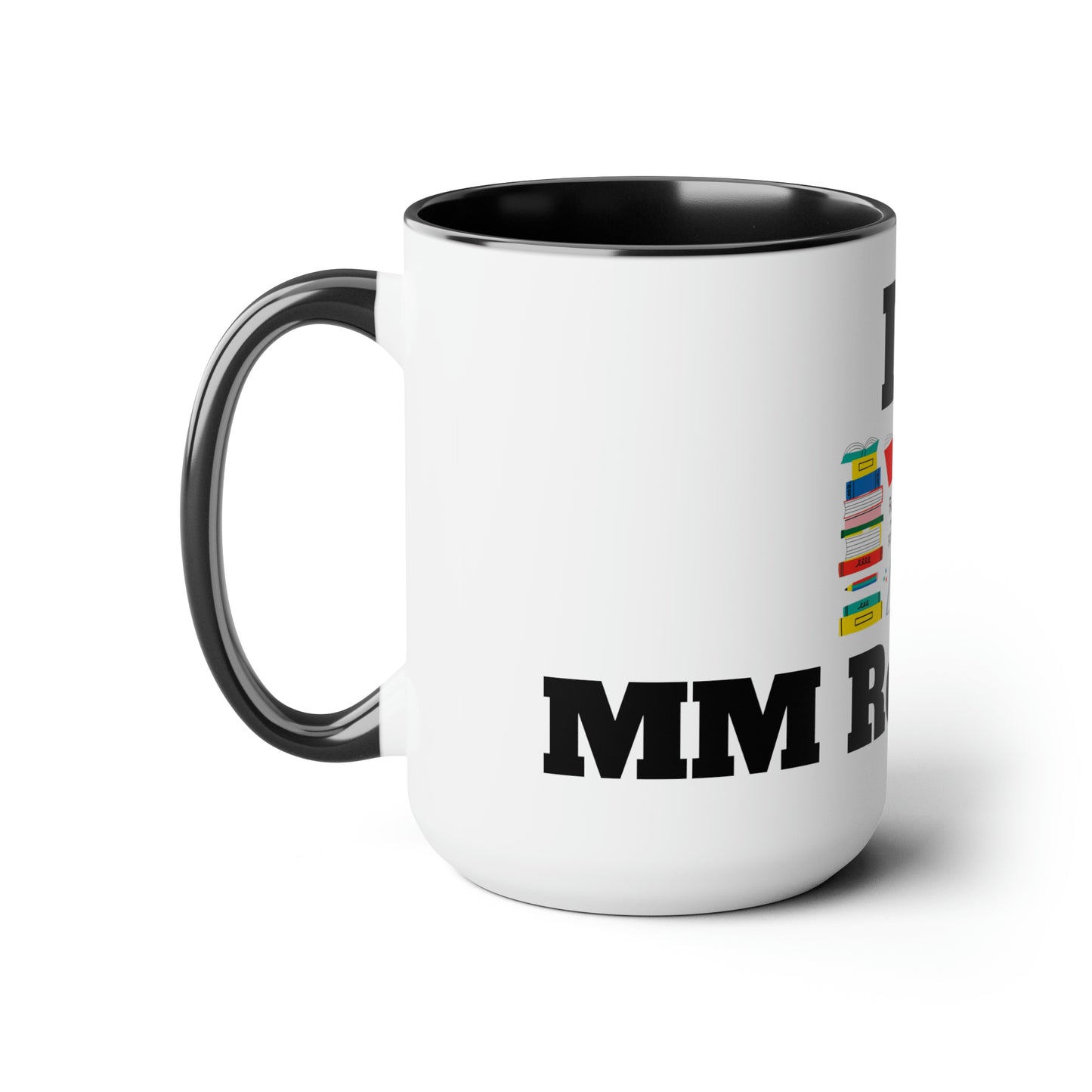 MM Romance Two-Tone Coffee Mugs, 15oz (Serif font)