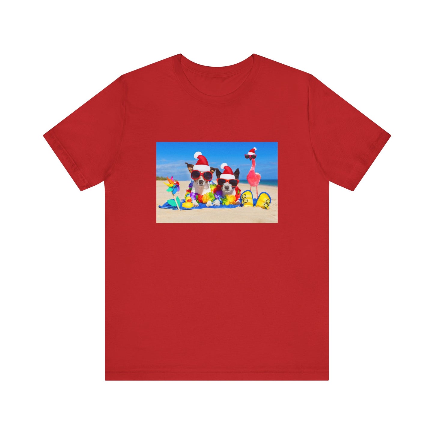 9B. Holiday Beach Pups Unisex Jersey Short Sleeve Tee