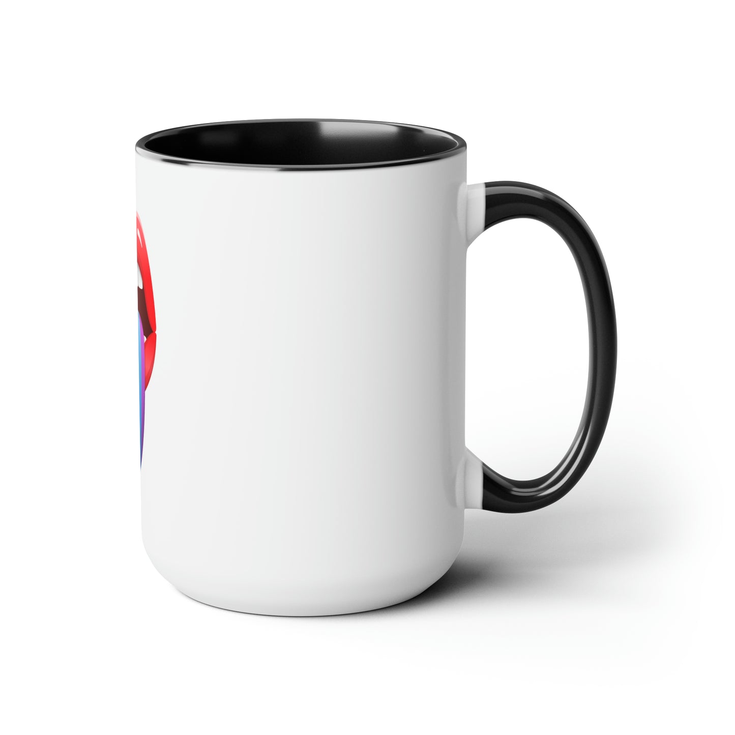 PRIDE Tongue Two-Tone Coffee Mugs, 15oz