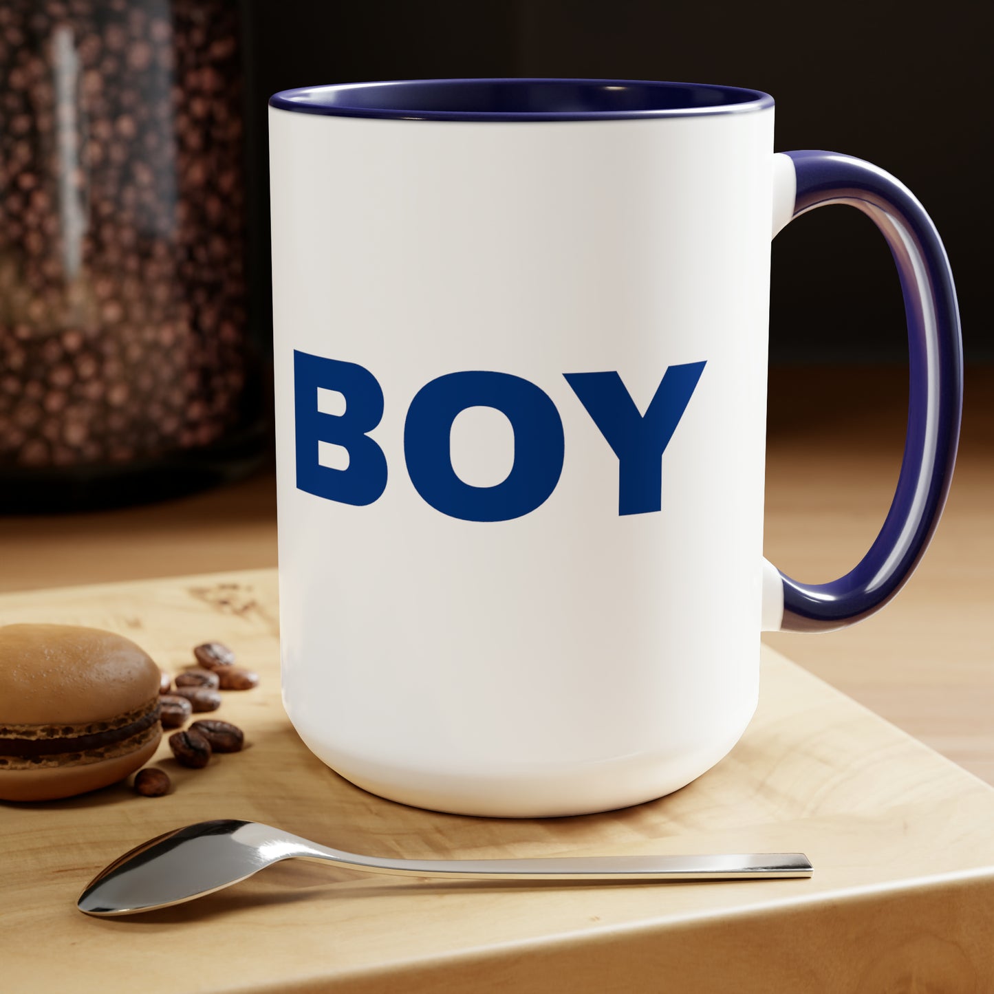 Two-Tone Coffee Mugs, 15oz - TOY BOY (Blue)