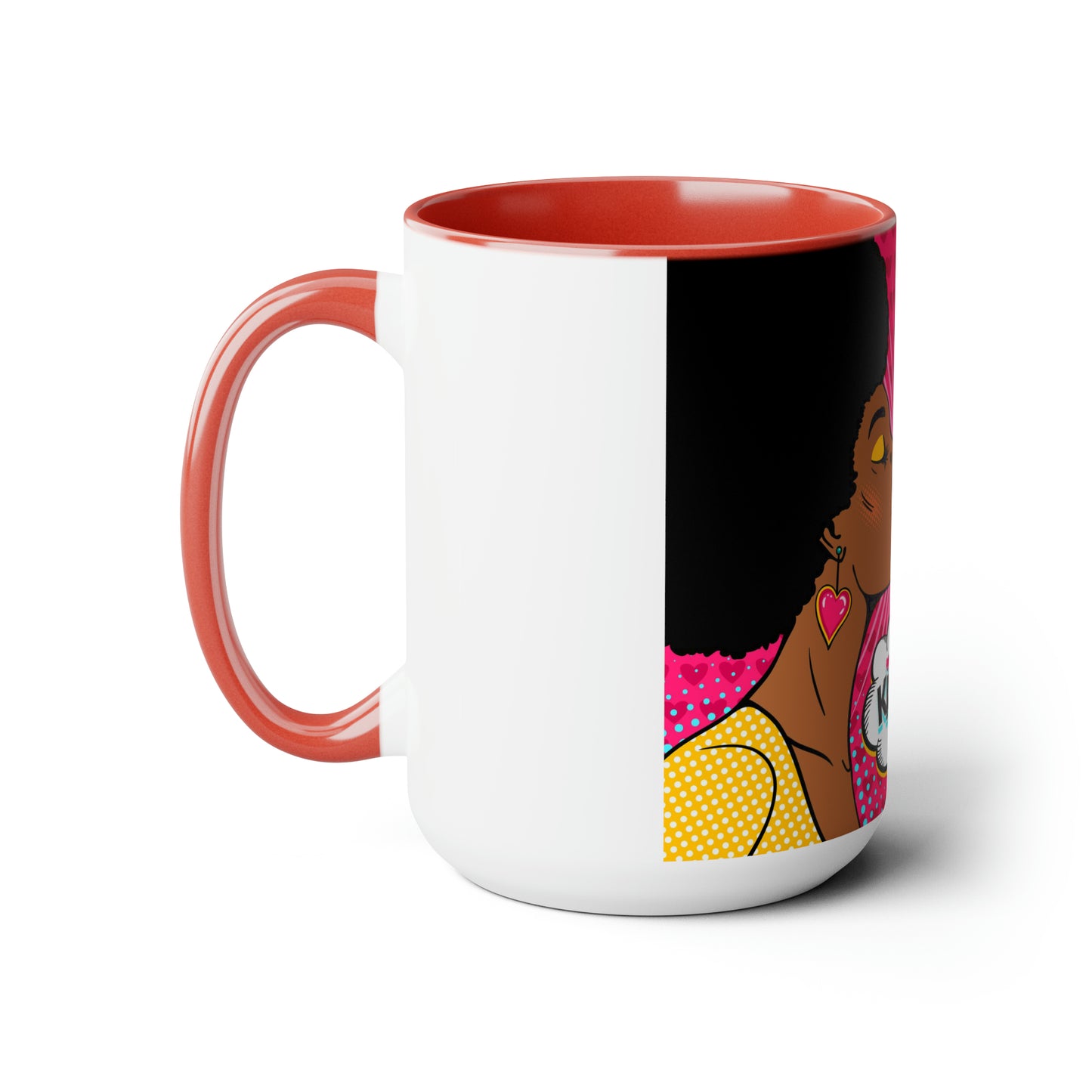 Lesbian Kiss Valentine Two-Tone Coffee Mugs, 15oz