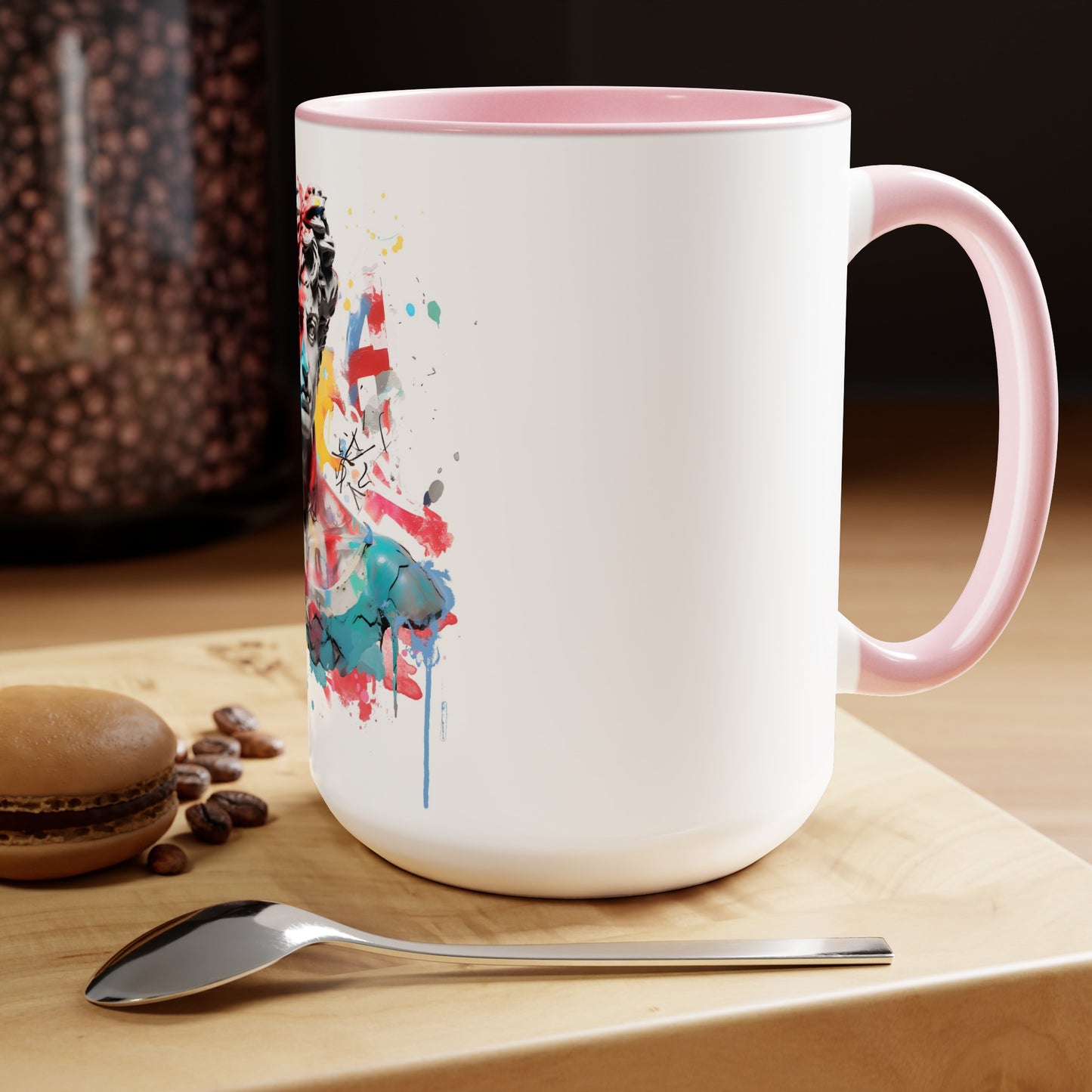 David Street Style Two-Tone Coffee Mugs, 15oz