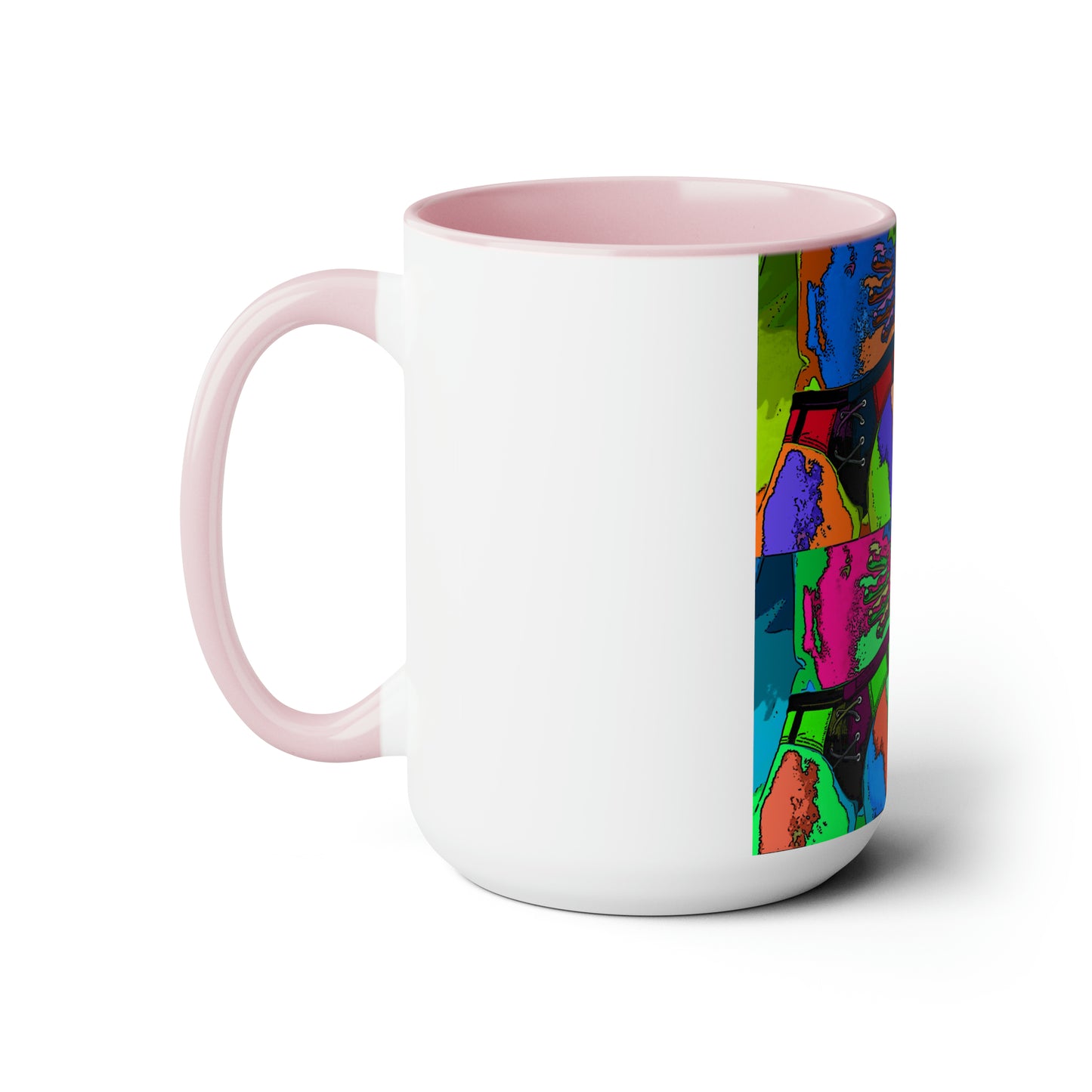 Pop Art Swim Suit Two-Tone Coffee Mugs, 15oz