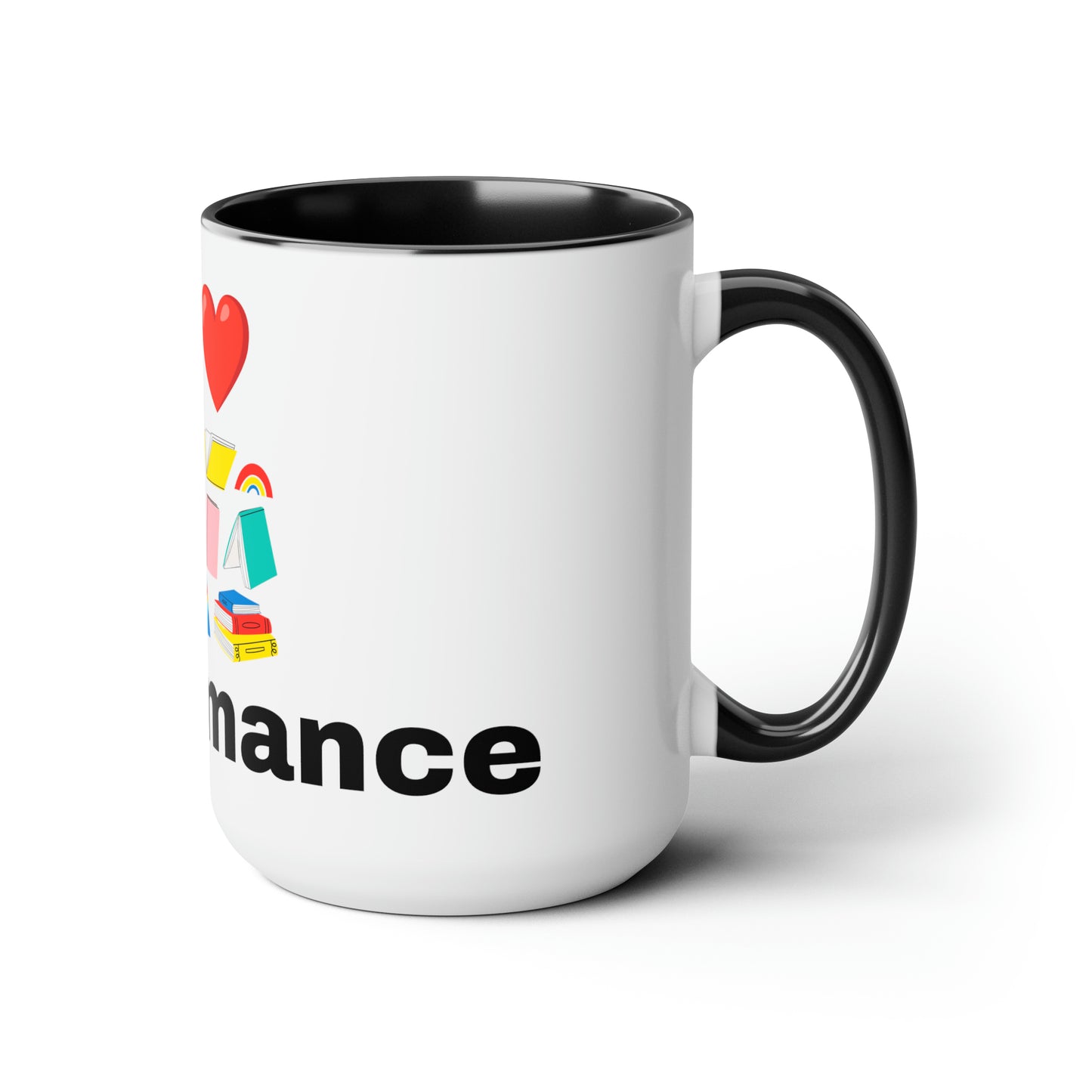 MM Romance Two-Tone Coffee Mugs, 15oz (Sans serif)