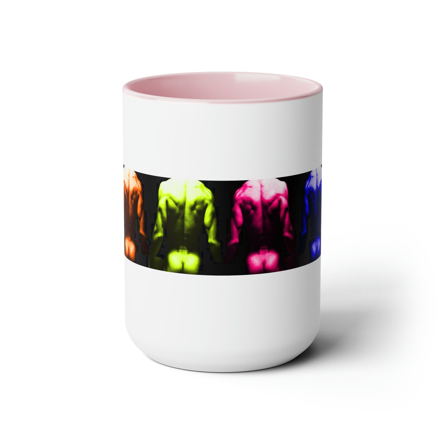 Backside PRIDE Two-Tone Coffee Mugs, 15oz