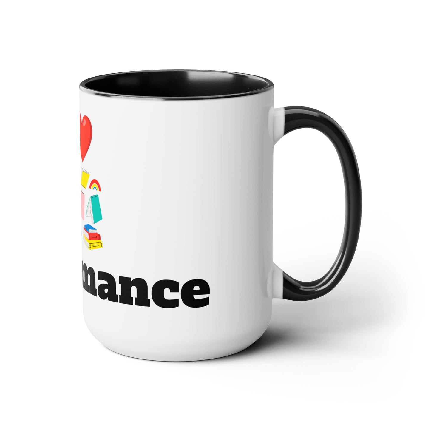 MM Romance Two-Tone Coffee Mugs, 15oz (Serif font)