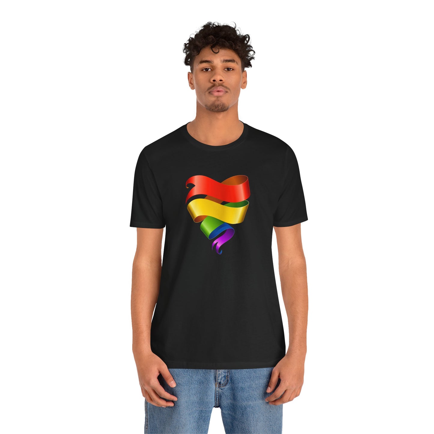 7. PRIDE Ribbon Unisex Jersey Short Sleeve Tee