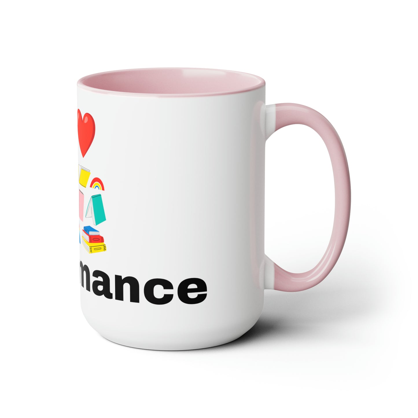 MM Romance Two-Tone Coffee Mugs, 15oz (Sans serif)