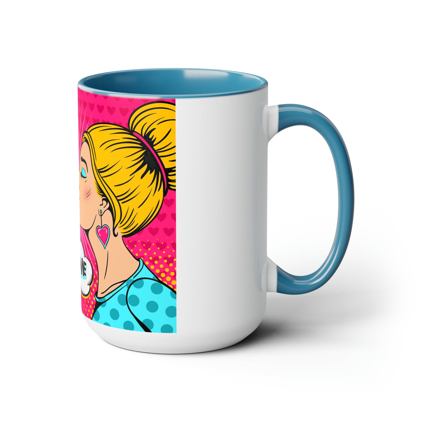 Lesbian Kiss Valentine Two-Tone Coffee Mugs, 15oz