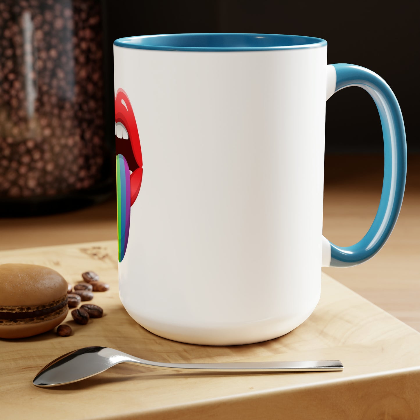 PRIDE Tongue Two-Tone Coffee Mugs, 15oz