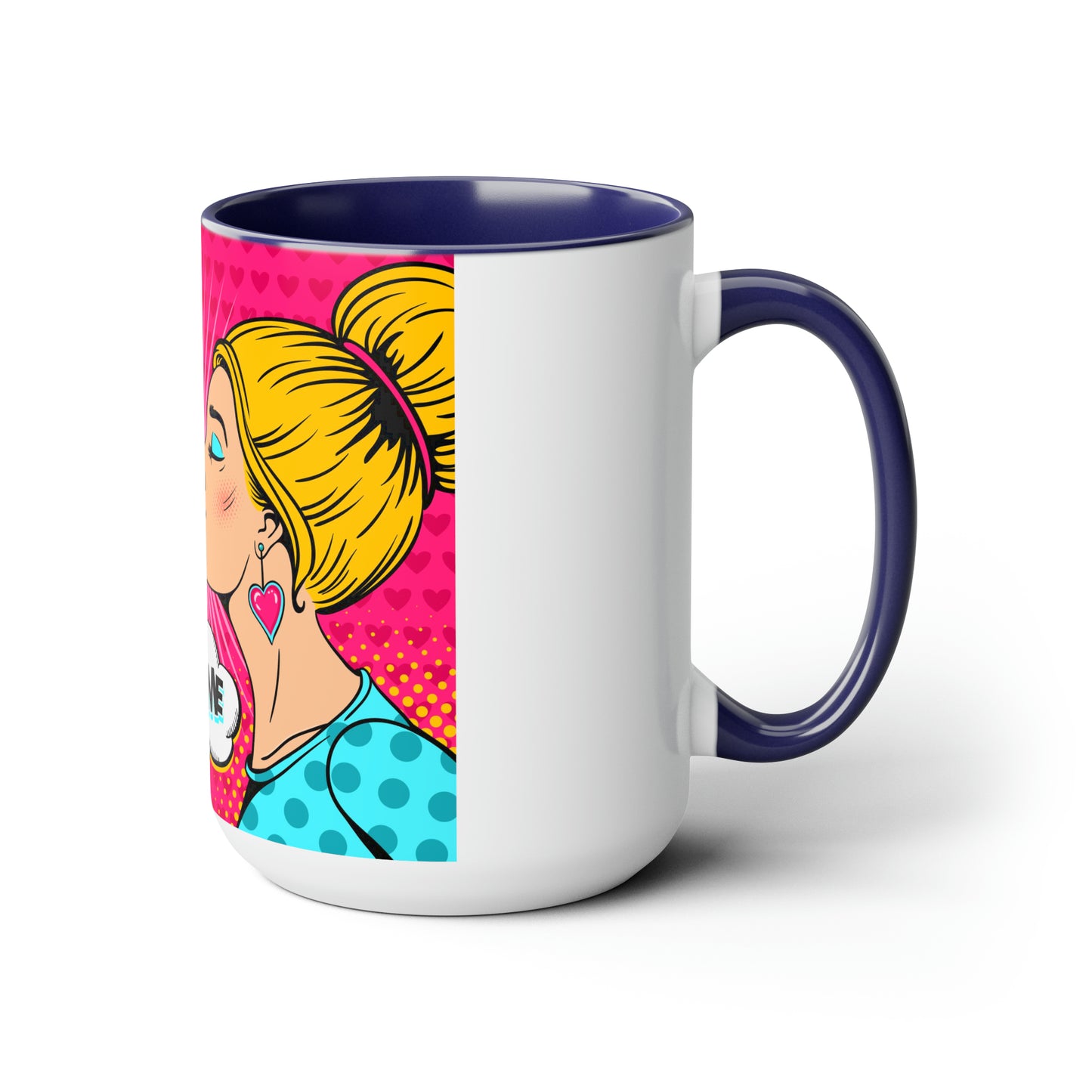 Lesbian Kiss Valentine Two-Tone Coffee Mugs, 15oz