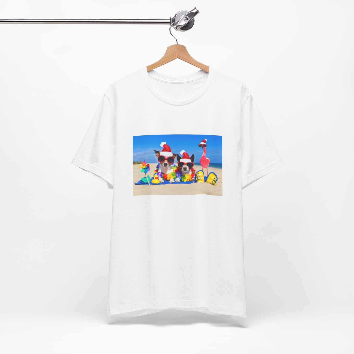 9B. Holiday Beach Pups Unisex Jersey Short Sleeve Tee