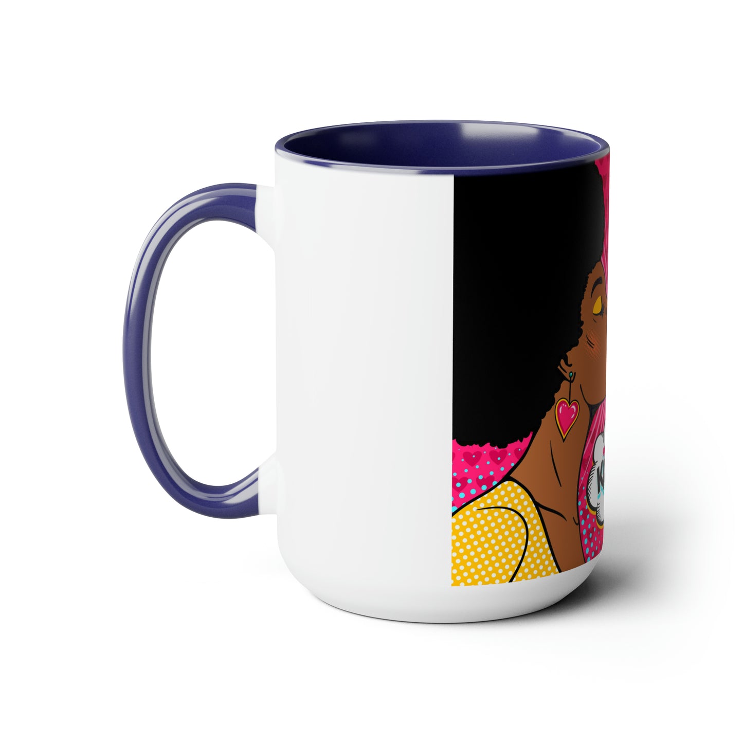 Lesbian Kiss Valentine Two-Tone Coffee Mugs, 15oz