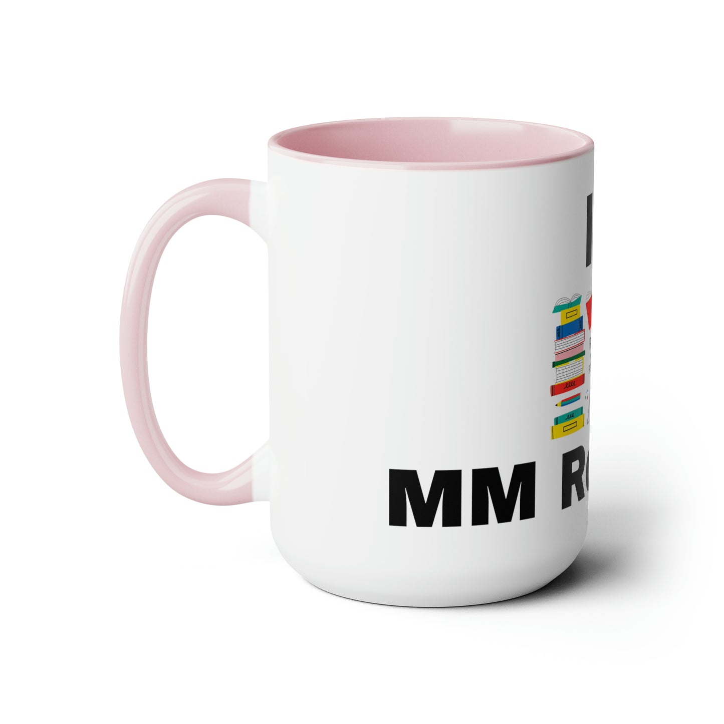 MM Romance Two-Tone Coffee Mugs, 15oz (Sans serif)