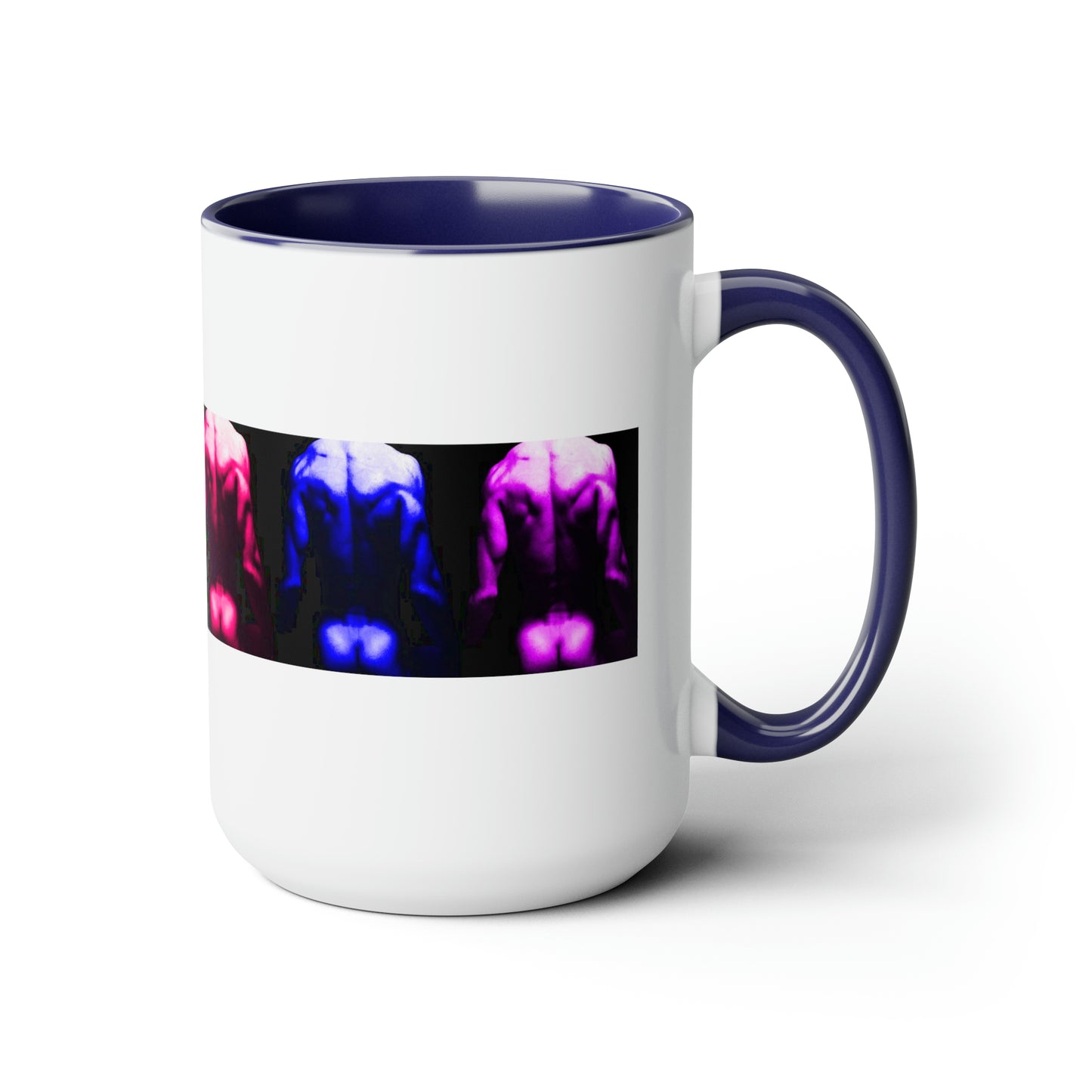 Backside PRIDE Two-Tone Coffee Mugs, 15oz
