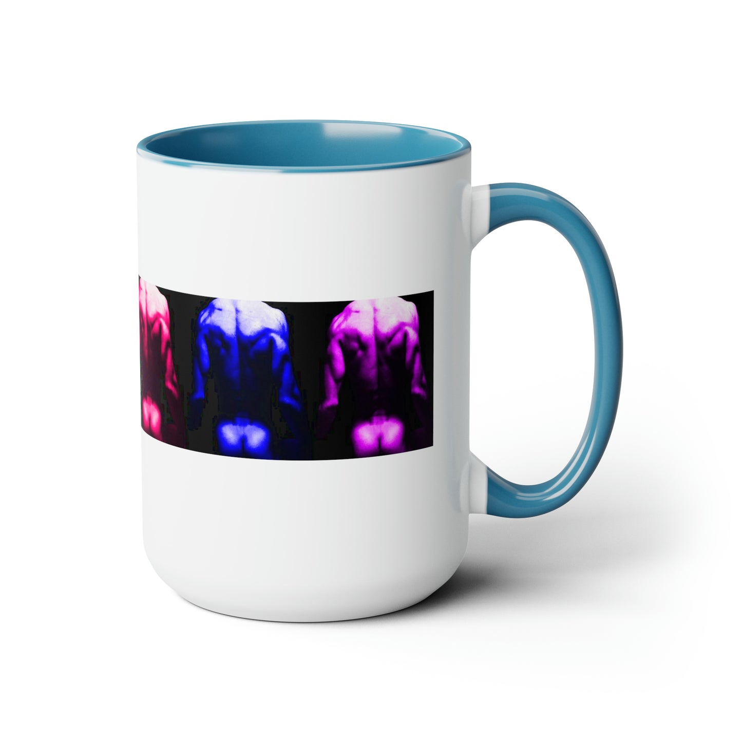 Backside PRIDE Two-Tone Coffee Mugs, 15oz