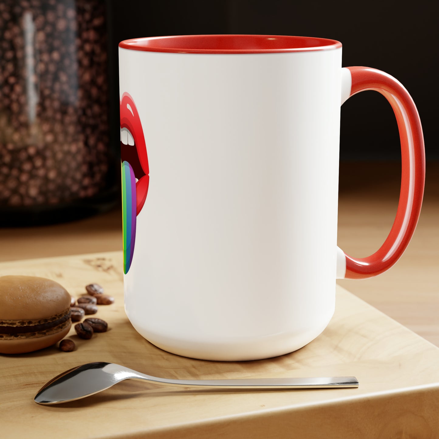PRIDE Tongue Two-Tone Coffee Mugs, 15oz